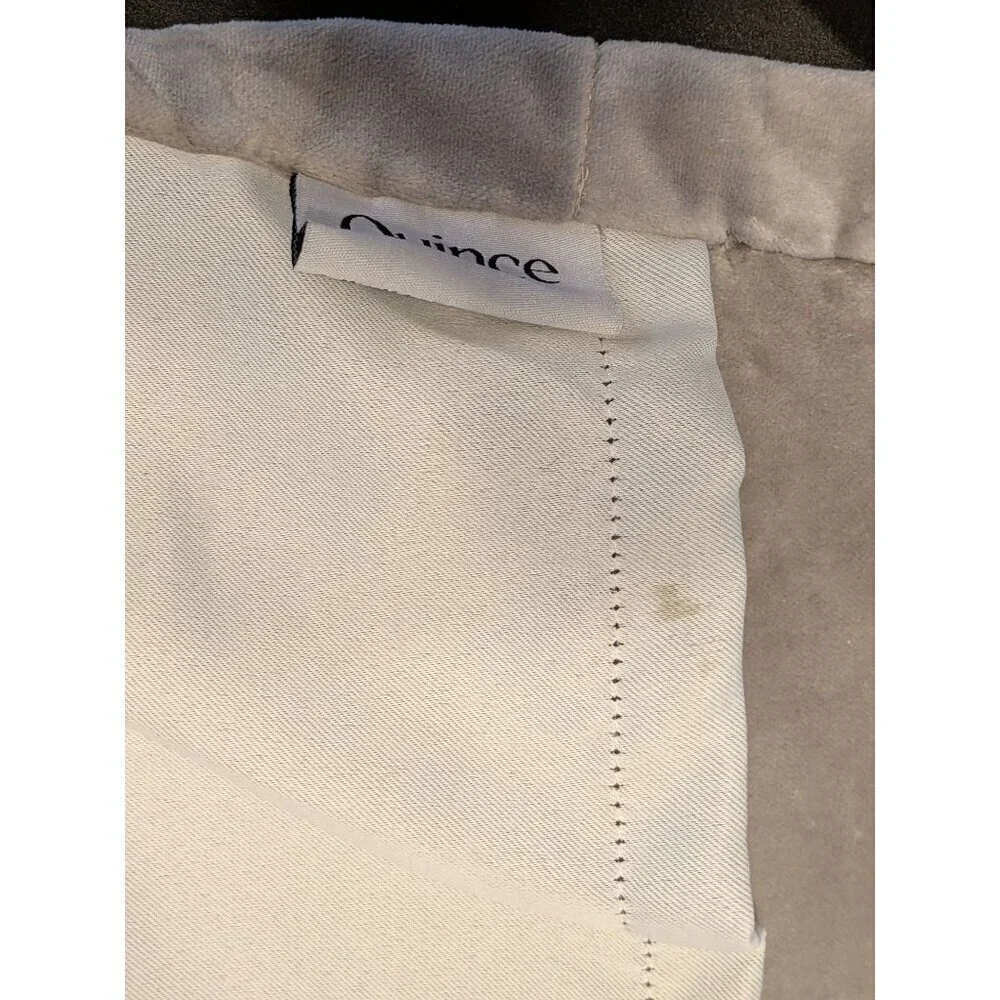 Quince Cotton Velvet Room Darkening Curtain Color Light Grey Size 48x96 -NEW-